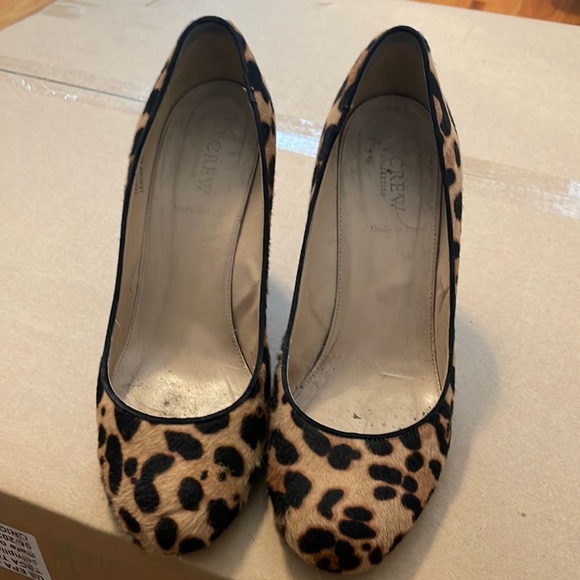 Jcrew round toe mohair leopard pump 8.5 - Picture 1 of 5